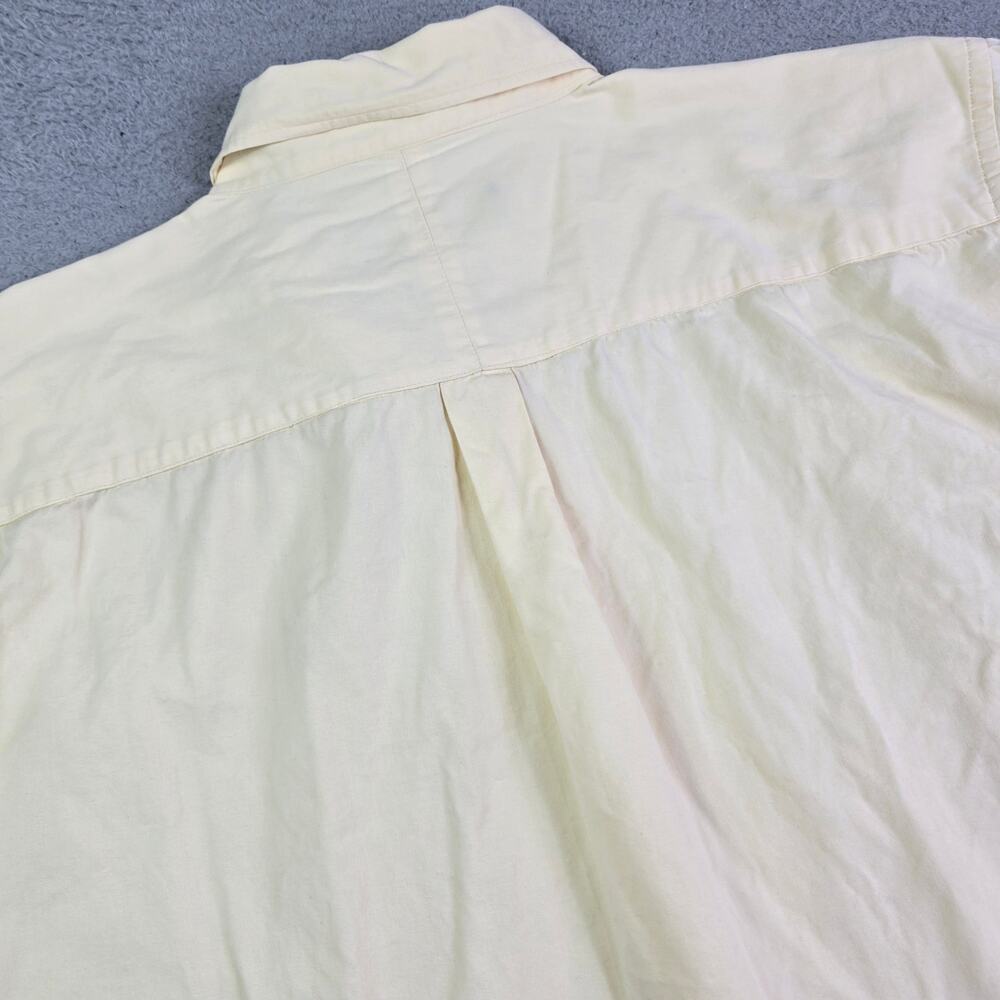 Vintage Ralph Lauren Button Front Shirt Men's 17 Light Yellow Custom Fit Dress - Picture 7 of 7